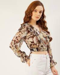 Ruffle Floral Print Top